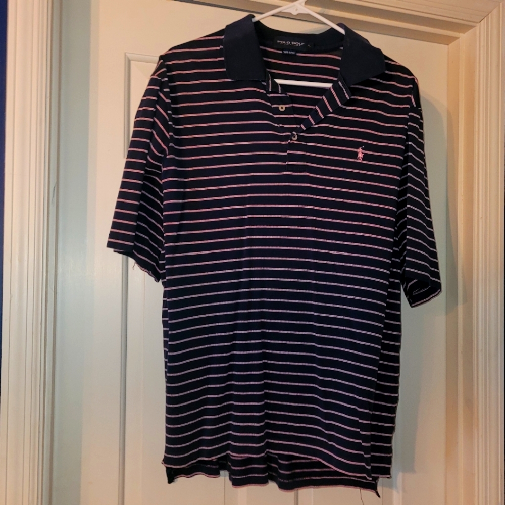 Navy and salmon Polo Golf size L